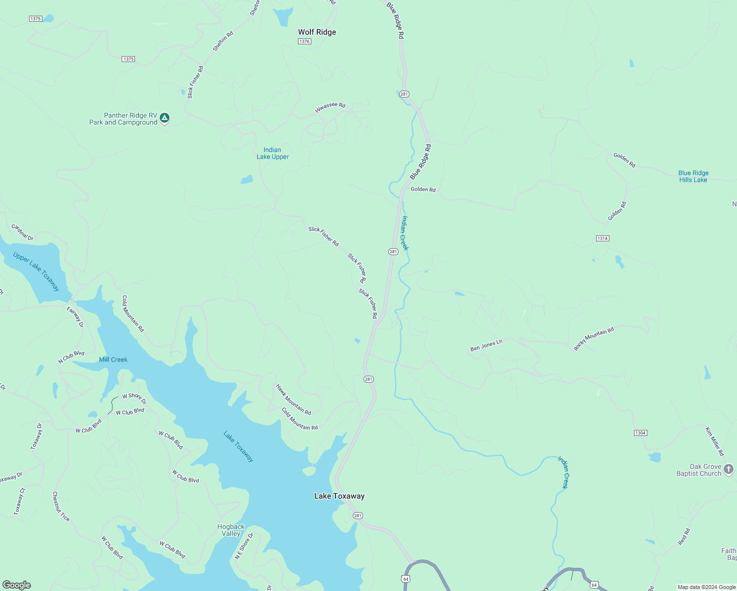 map of restaurants, bars, coffee shops, grocery stores, and more near 154 Slick Fisher Road in Lake Toxaway