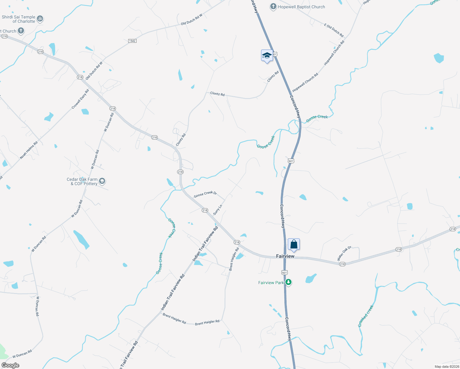 map of restaurants, bars, coffee shops, grocery stores, and more near 605 Buford Street in Indian Trail