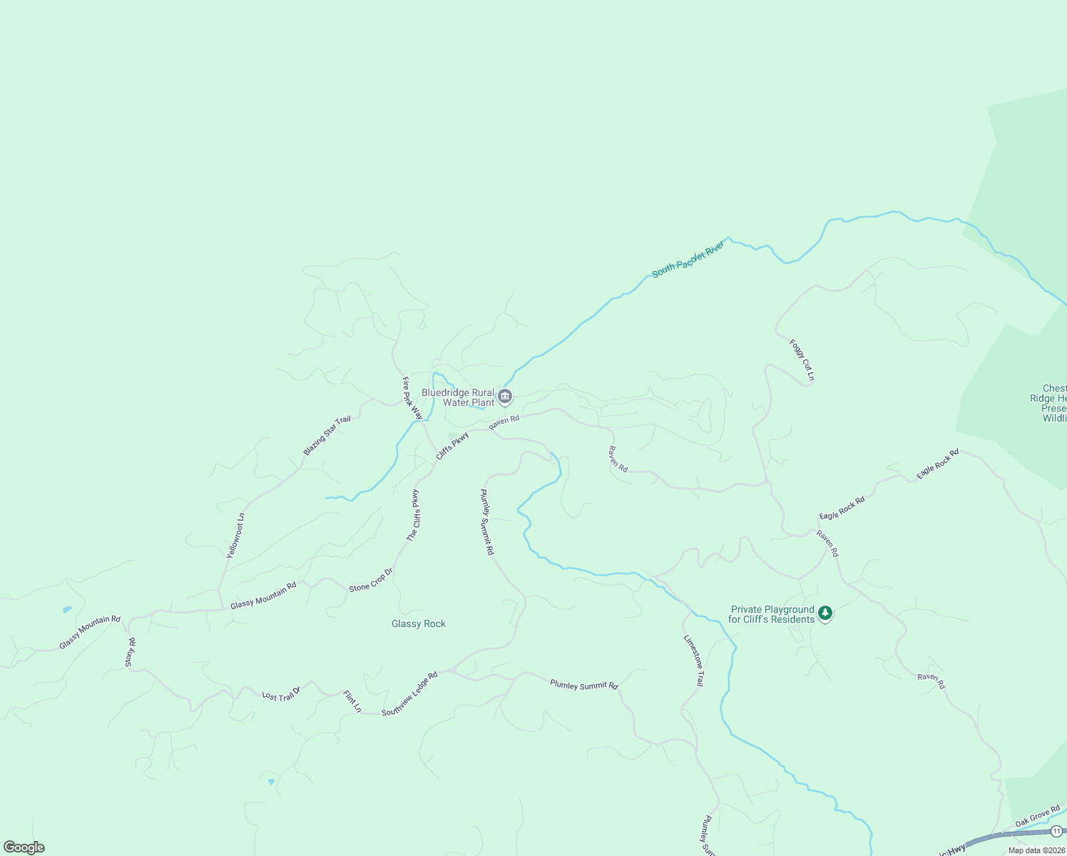 map of restaurants, bars, coffee shops, grocery stores, and more near 28 Raven Road in Landrum