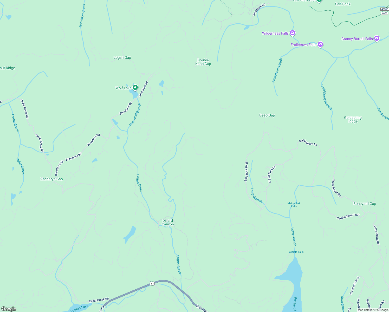 map of restaurants, bars, coffee shops, grocery stores, and more near 178 Cow Rock Trail in Sapphire