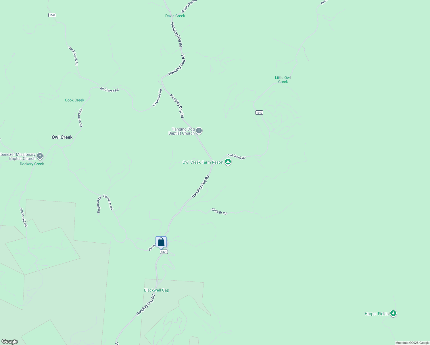 map of restaurants, bars, coffee shops, grocery stores, and more near 3136 Hanging Dog Road in Murphy