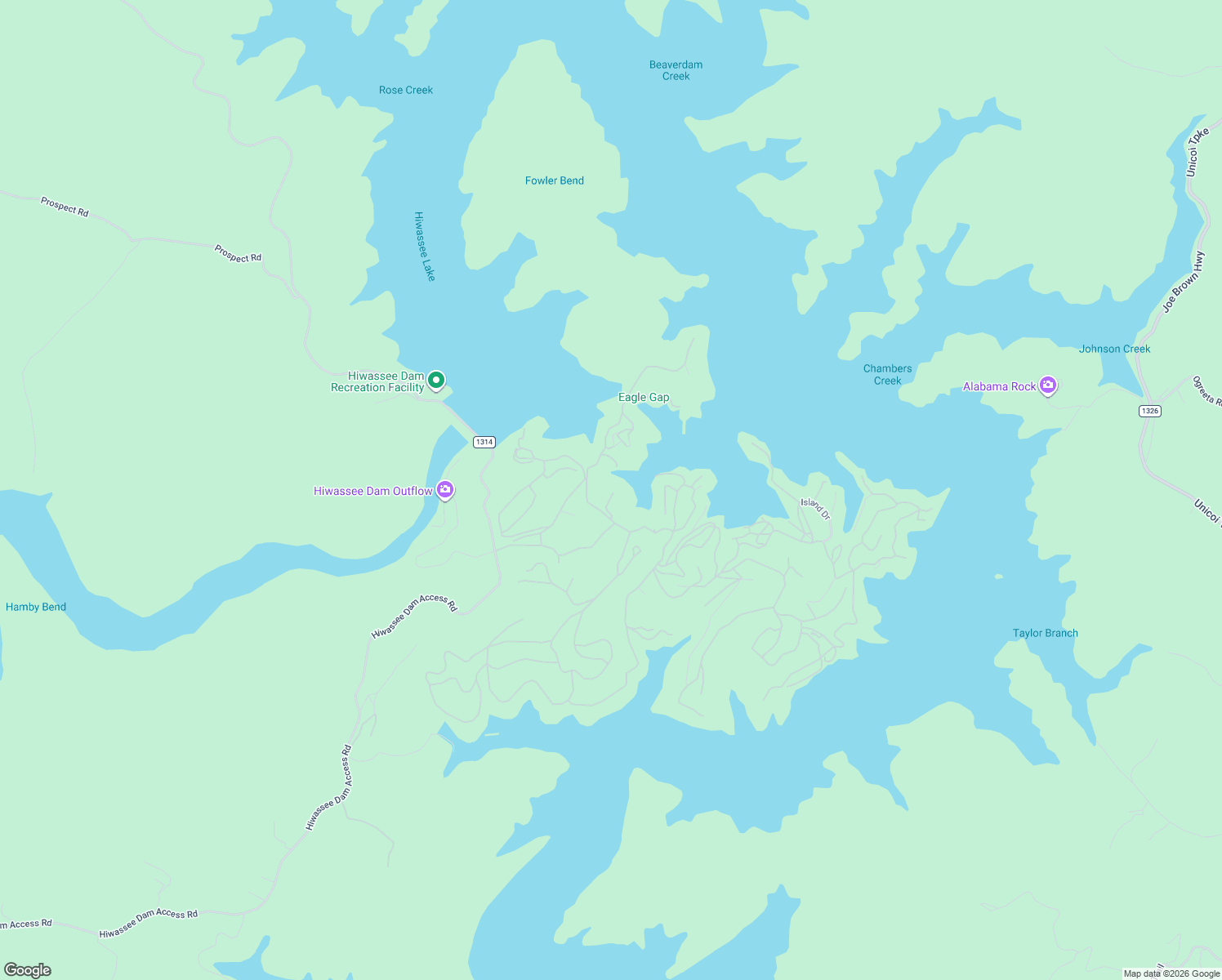 map of restaurants, bars, coffee shops, grocery stores, and more near 16 Snowbird Lane in Murphy