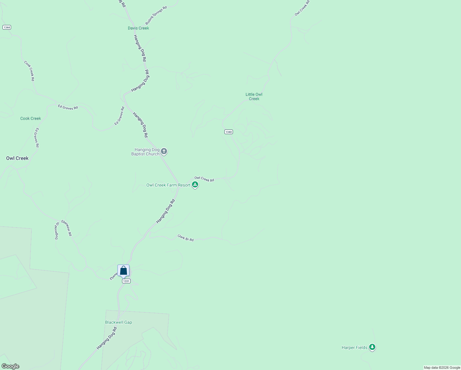 map of restaurants, bars, coffee shops, grocery stores, and more near 390 Owl Creek Road in Murphy