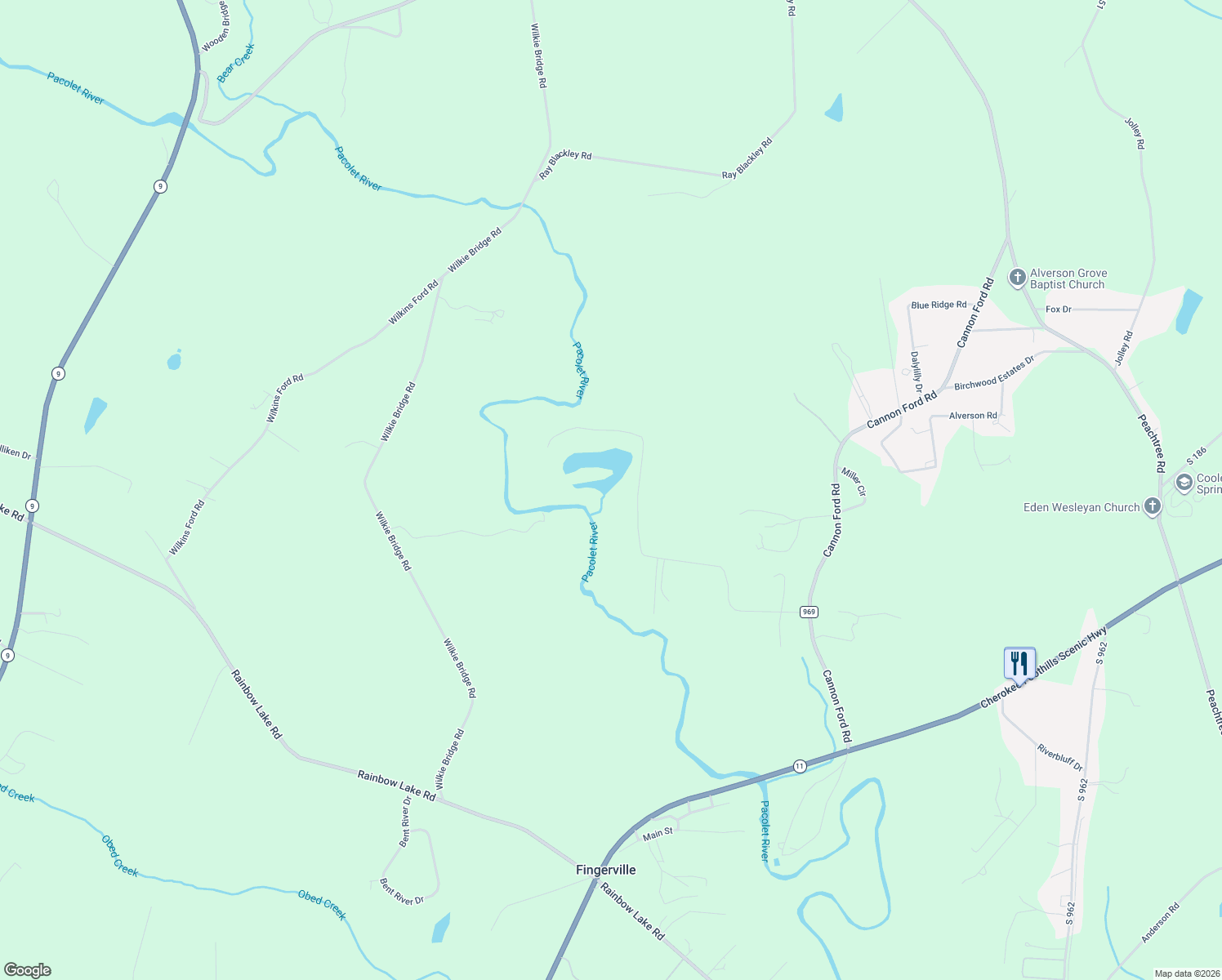 map of restaurants, bars, coffee shops, grocery stores, and more near 1559 Country Estates Road in Inman