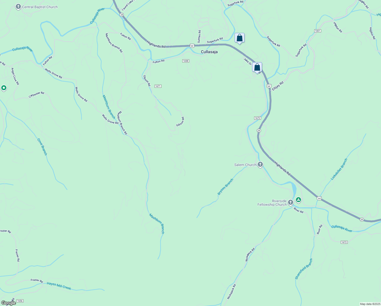 map of restaurants, bars, coffee shops, grocery stores, and more near Ridge Street in Franklin