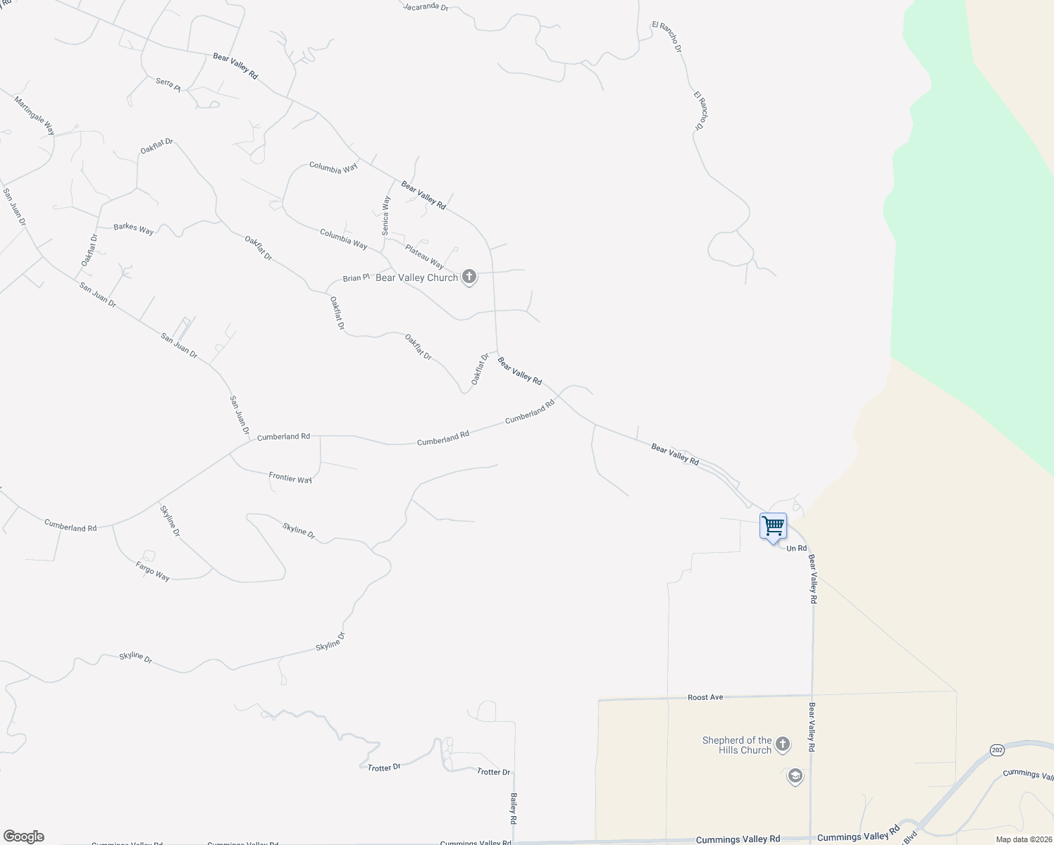 map of restaurants, bars, coffee shops, grocery stores, and more near 25980 Cumberland Road in Tehachapi