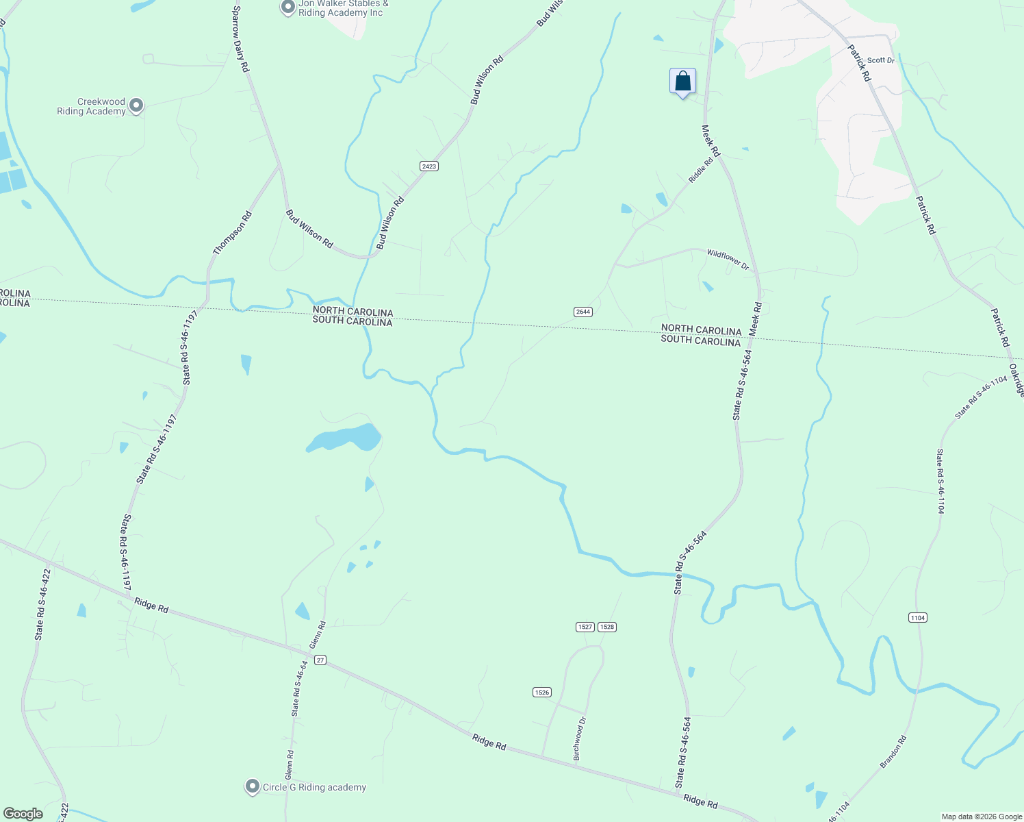 map of restaurants, bars, coffee shops, grocery stores, and more near 1630 Riddle Road Extension in Clover