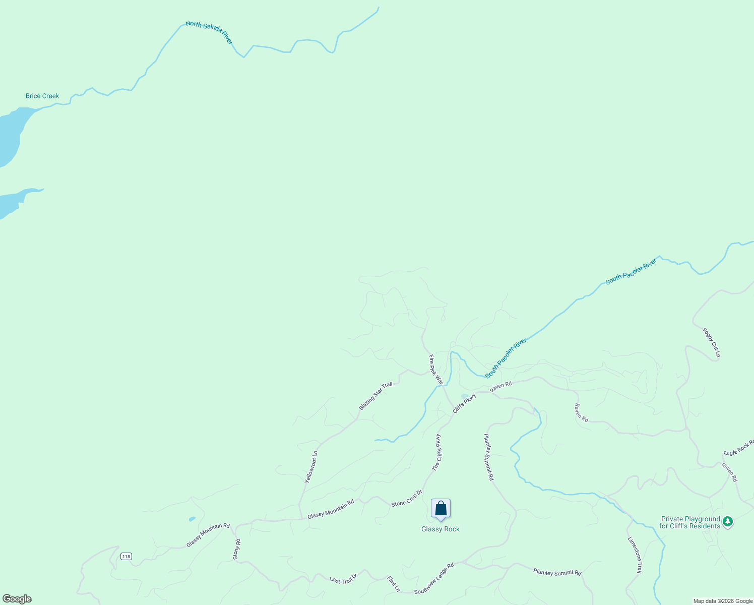 map of restaurants, bars, coffee shops, grocery stores, and more near 4 Morning Glory Way in Landrum