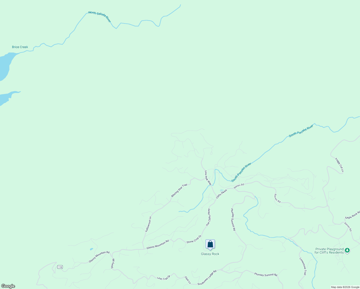 map of restaurants, bars, coffee shops, grocery stores, and more near 4 Morning Glory Way in Landrum