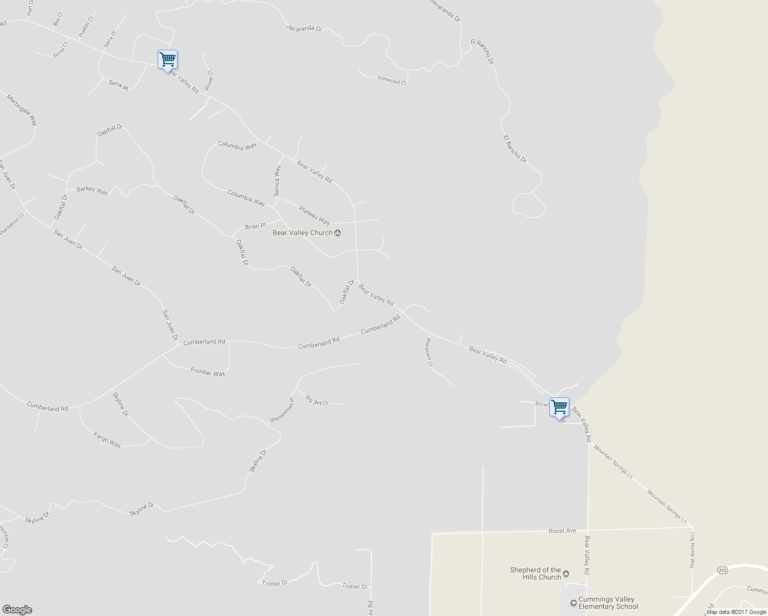 map of restaurants, bars, coffee shops, grocery stores, and more near 25920 Bear Valley Road in Tehachapi