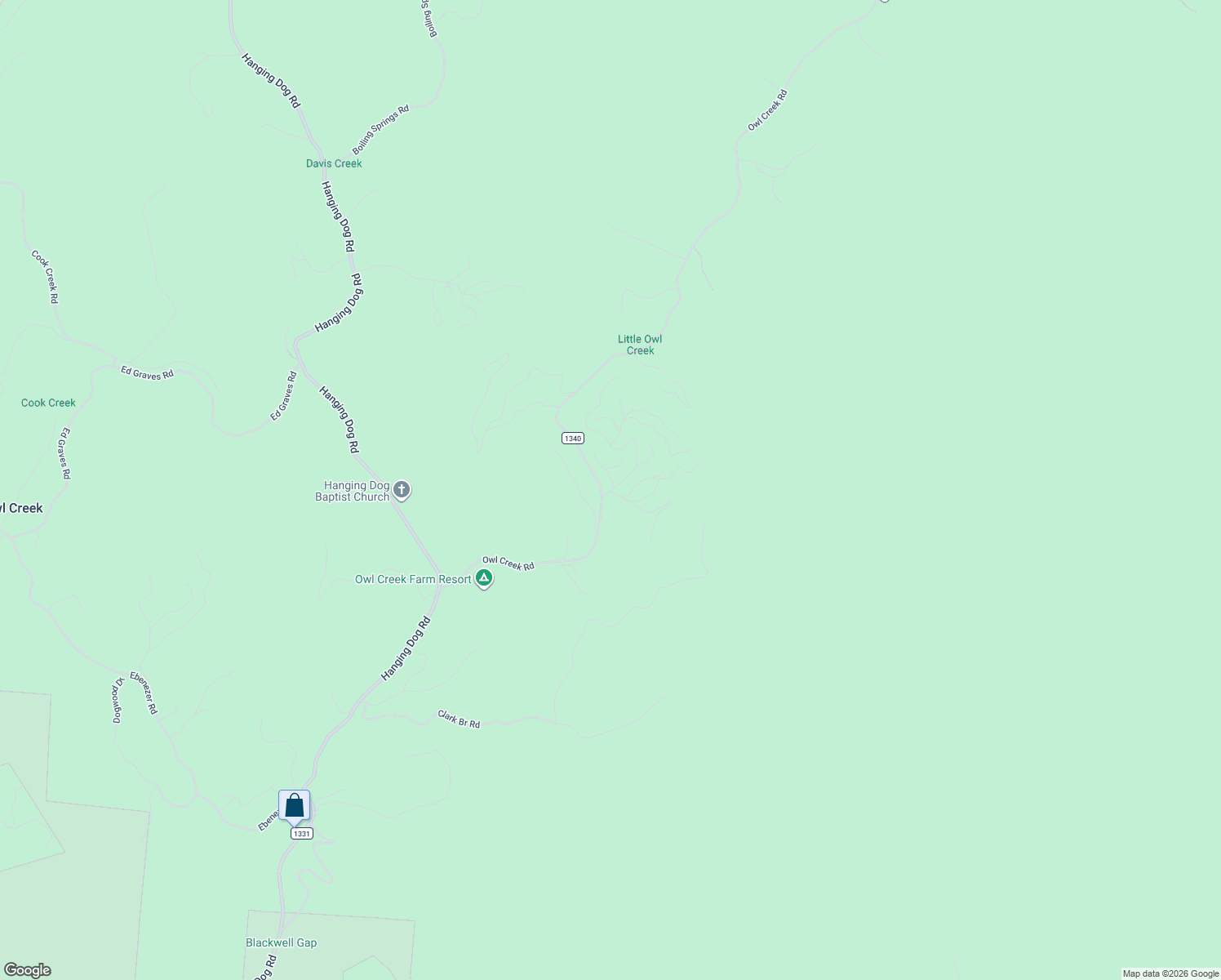map of restaurants, bars, coffee shops, grocery stores, and more near 35 Keywee Trail in Murphy