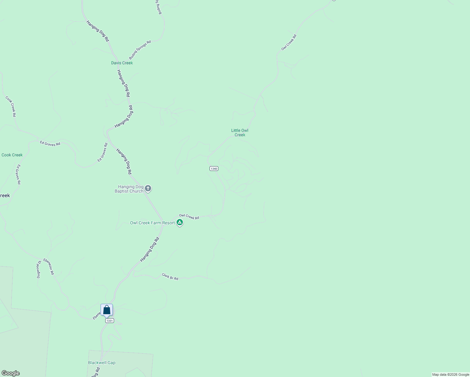 map of restaurants, bars, coffee shops, grocery stores, and more near 274 Kudzu Creek Trail in Murphy