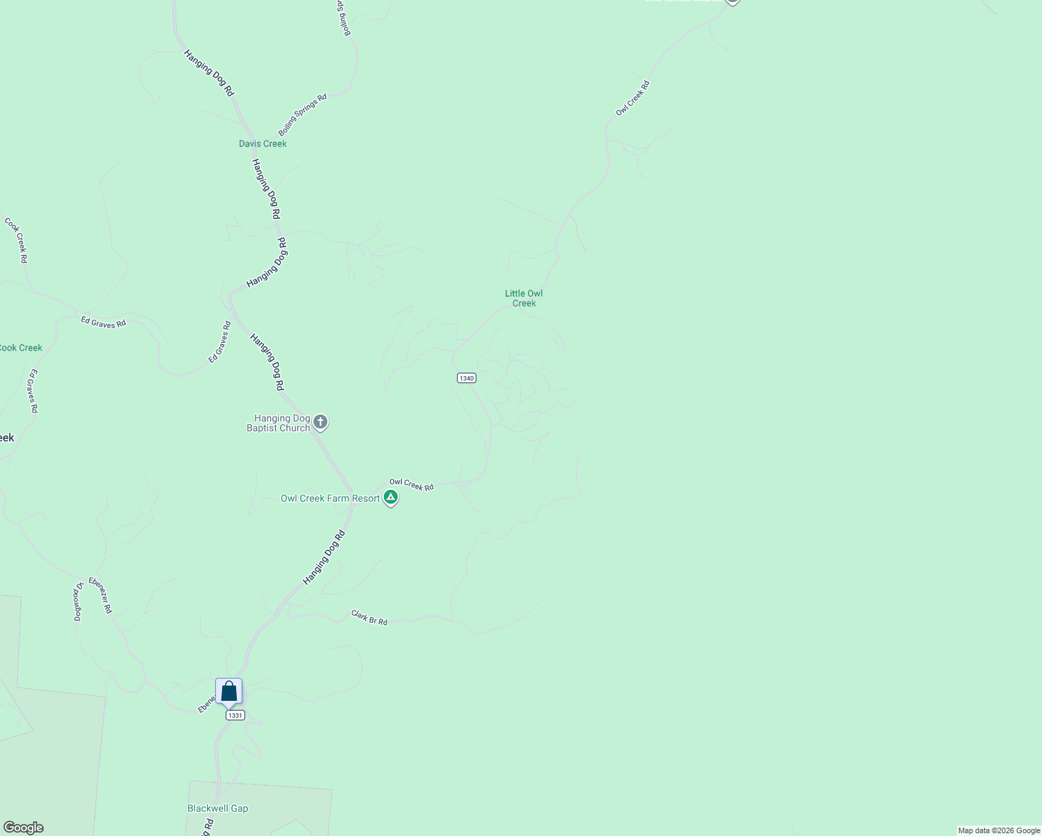 map of restaurants, bars, coffee shops, grocery stores, and more near 274 Kudzu Creek Trail in Murphy