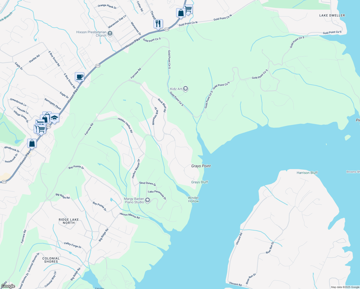 map of restaurants, bars, coffee shops, grocery stores, and more near 6603 Schooner Bay Lane in Hamilton County