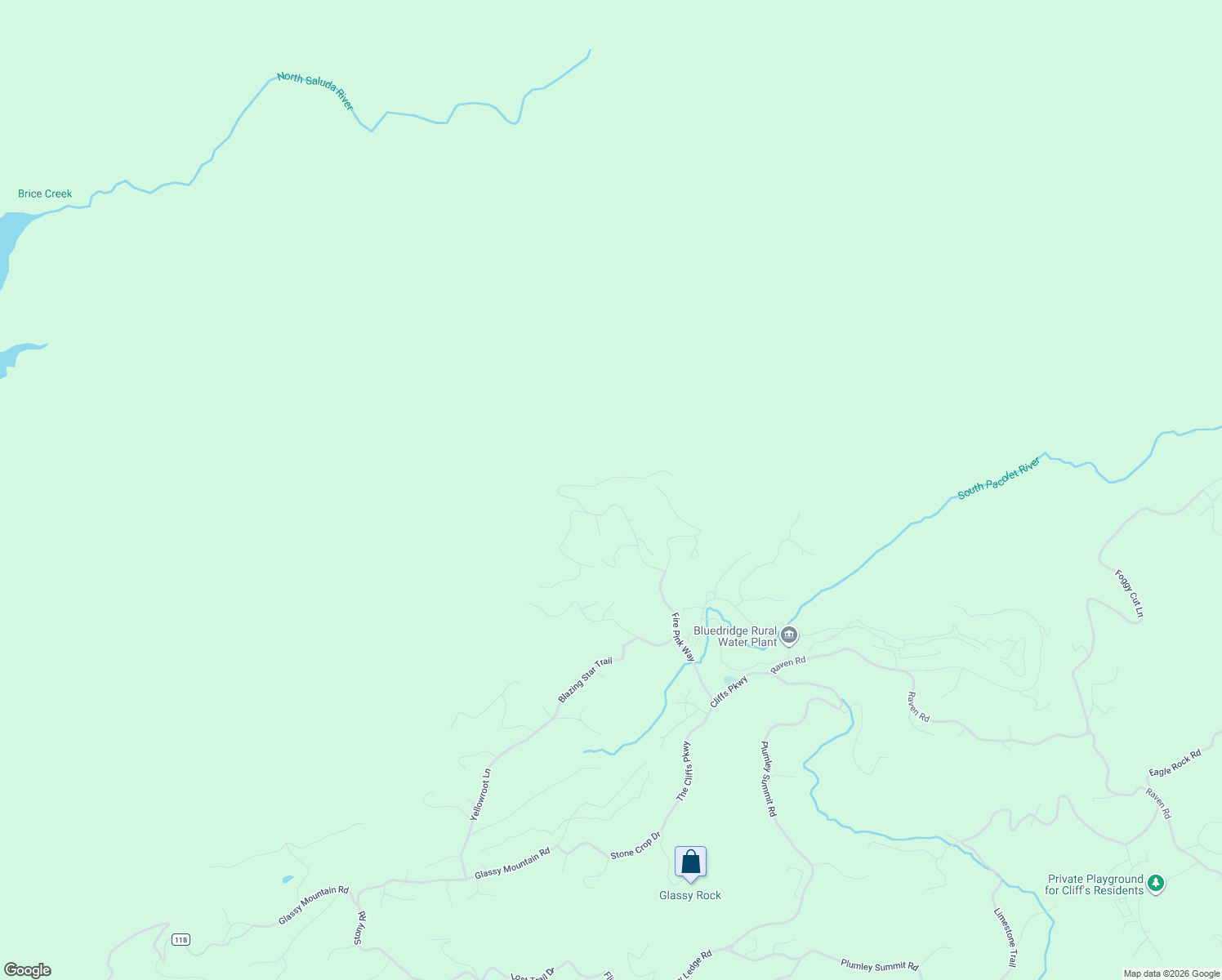 map of restaurants, bars, coffee shops, grocery stores, and more near 34 Wild Ginger Road in Landrum