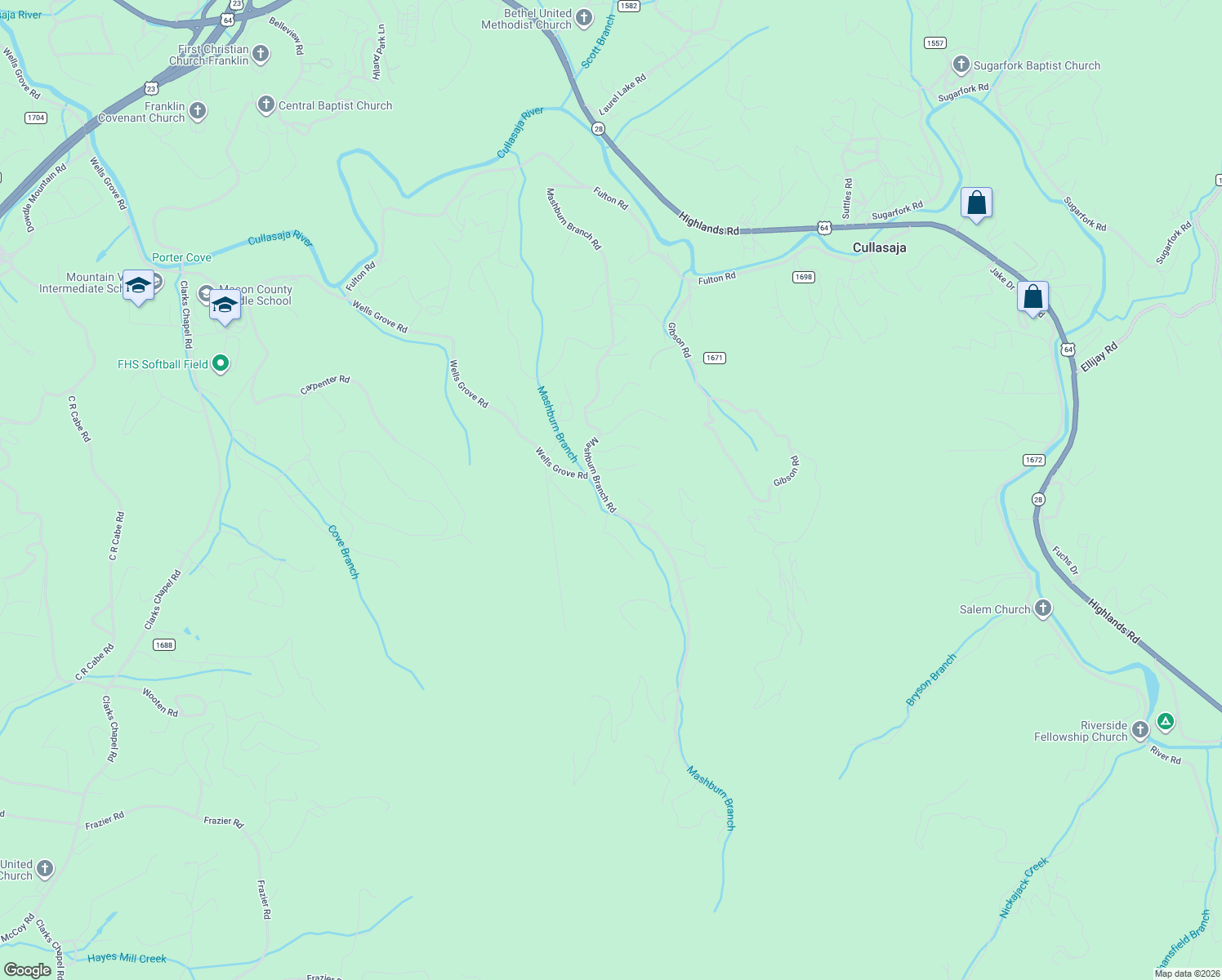 map of restaurants, bars, coffee shops, grocery stores, and more near 1511-2023 Mashburn Branch Road in Franklin