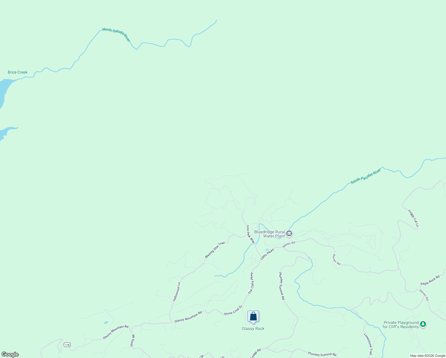 map of restaurants, bars, coffee shops, grocery stores, and more near 34 Wild Ginger Road in Landrum