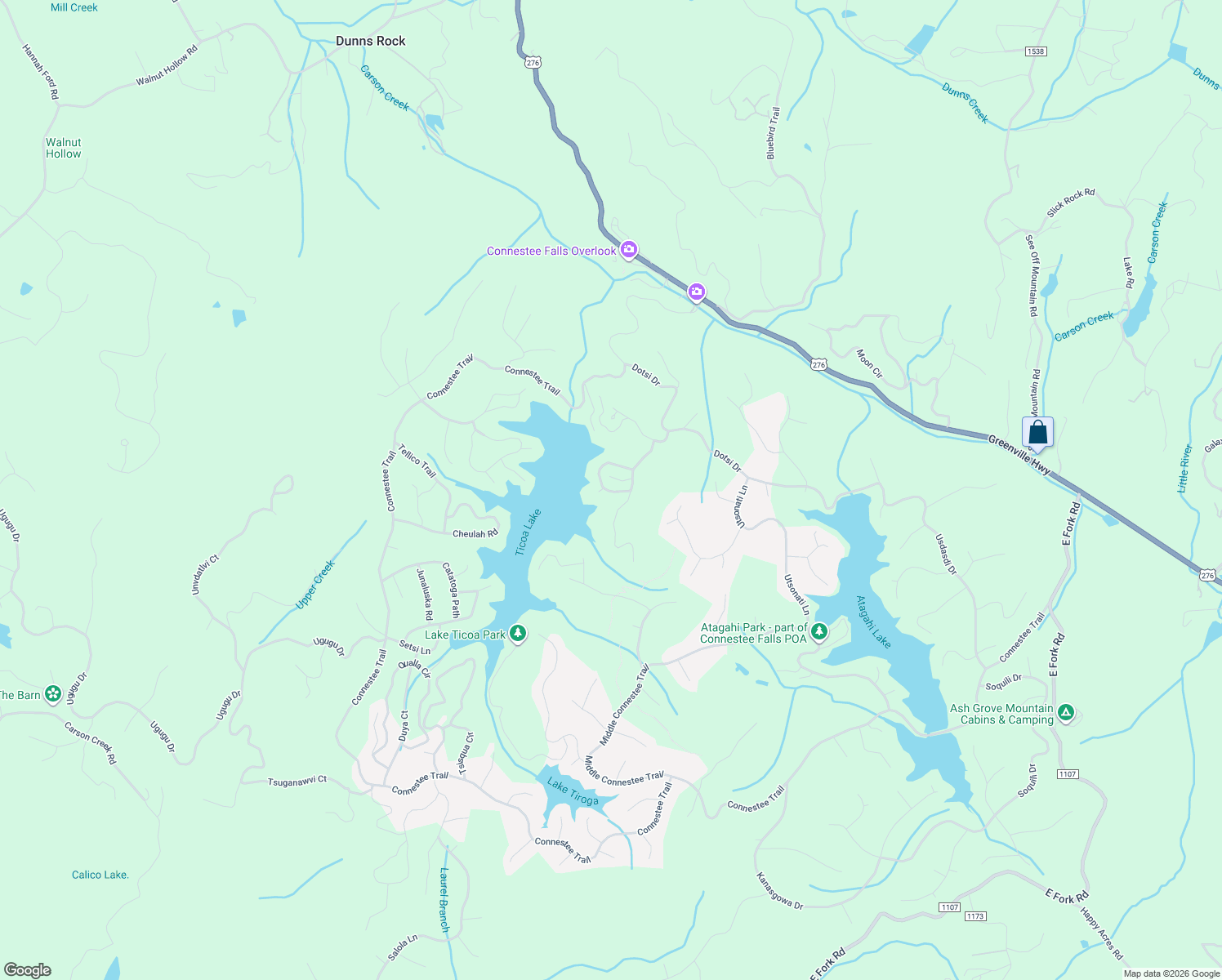 map of restaurants, bars, coffee shops, grocery stores, and more near 305 Kanasdatsi Drive in Brevard