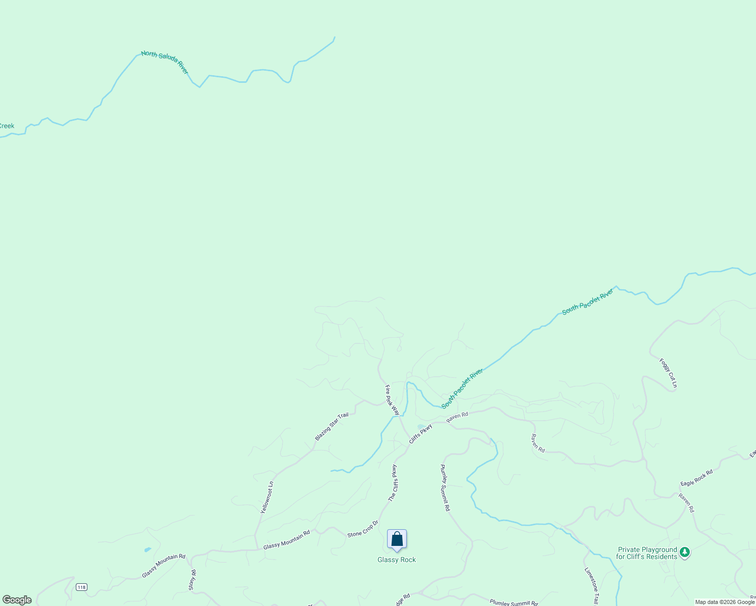 map of restaurants, bars, coffee shops, grocery stores, and more near 44 Wild Ginger Road in Landrum