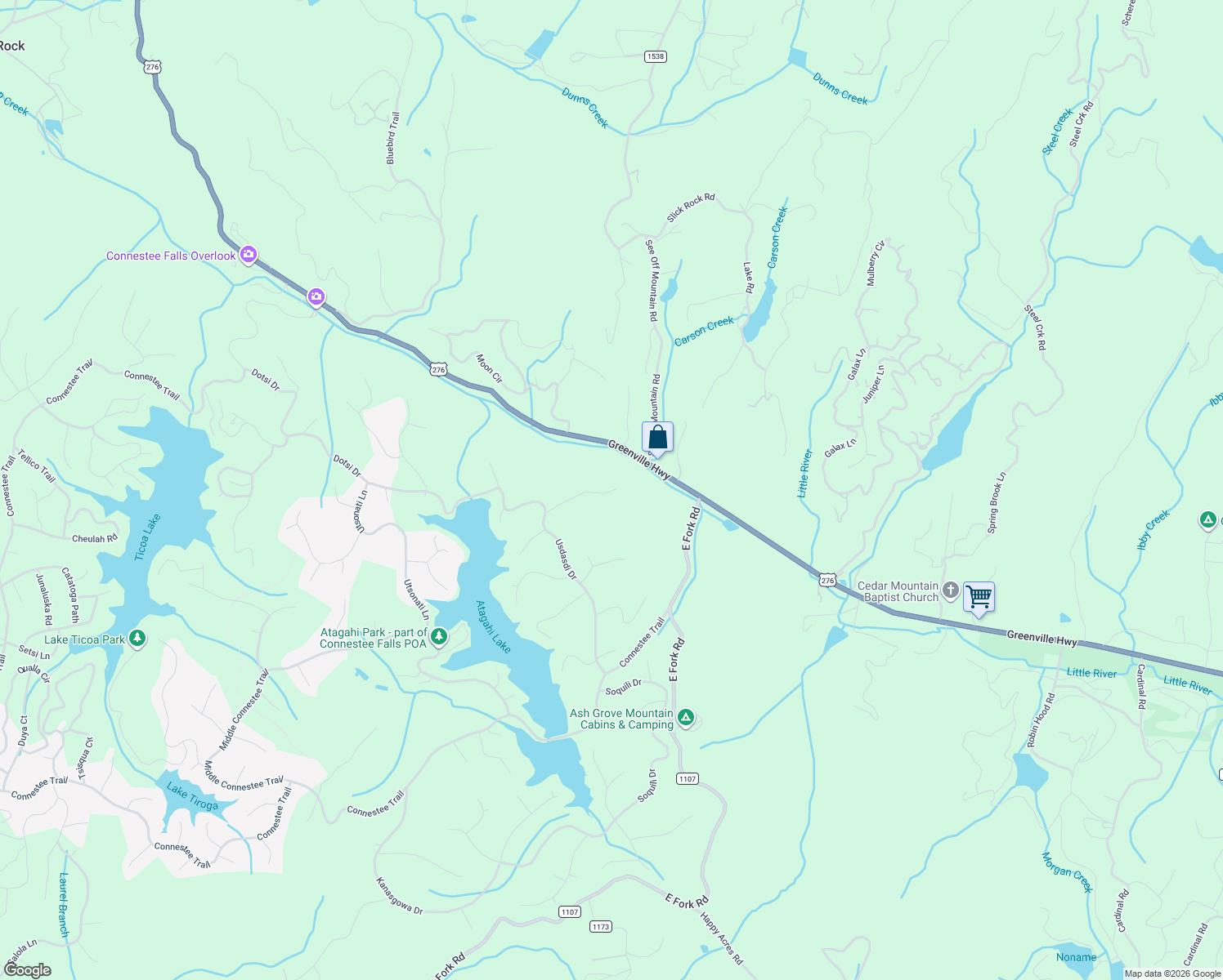 map of restaurants, bars, coffee shops, grocery stores, and more near 219 Walelu Court in Brevard