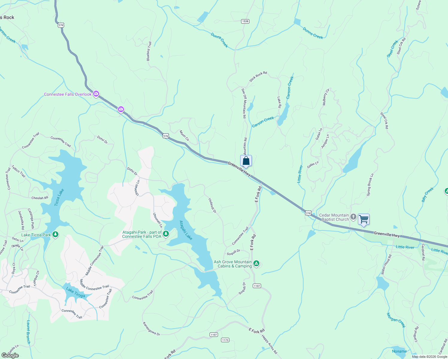 map of restaurants, bars, coffee shops, grocery stores, and more near 219 Walelu Court in Brevard