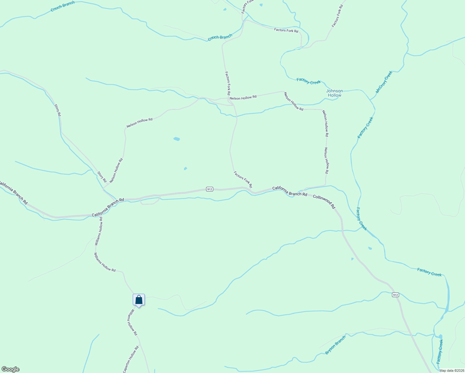 map of restaurants, bars, coffee shops, grocery stores, and more near 8699 California Branch Road in Westpoint