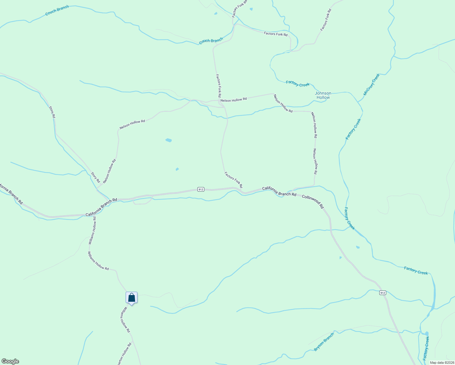 map of restaurants, bars, coffee shops, grocery stores, and more near 8699 California Branch Road in Westpoint