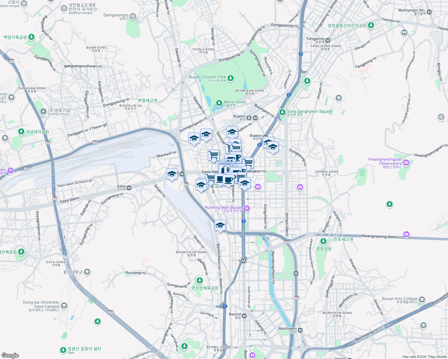 map of restaurants, bars, coffee shops, grocery stores, and more near in 
