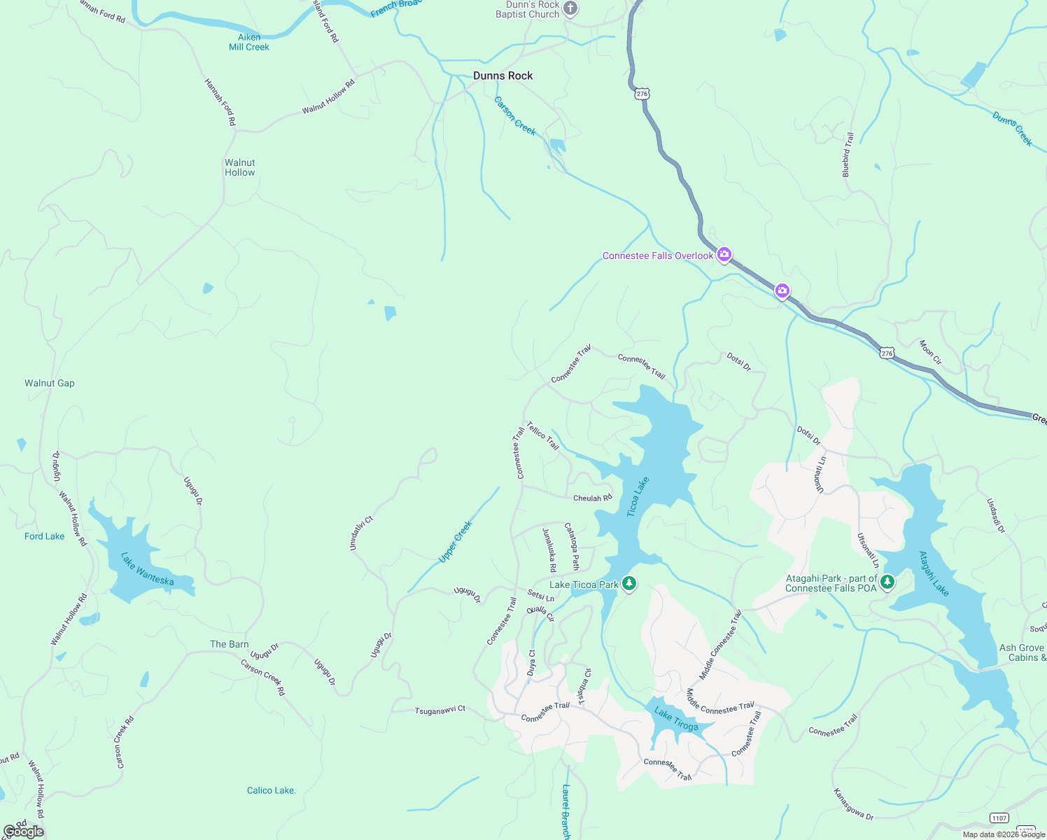map of restaurants, bars, coffee shops, grocery stores, and more near 1600 Connestee Trail in Brevard