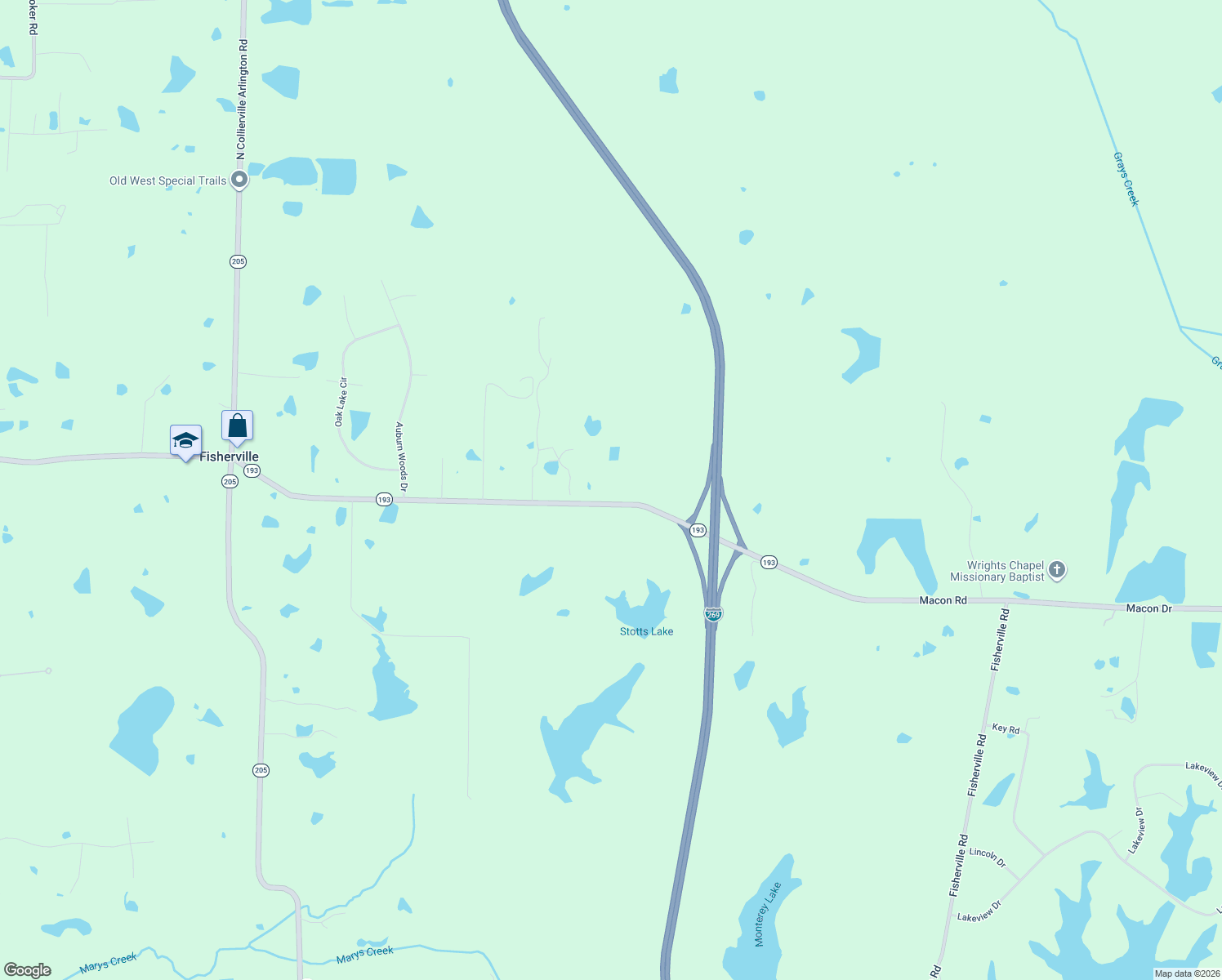 map of restaurants, bars, coffee shops, grocery stores, and more near 12580 Macon Rd in Collierville