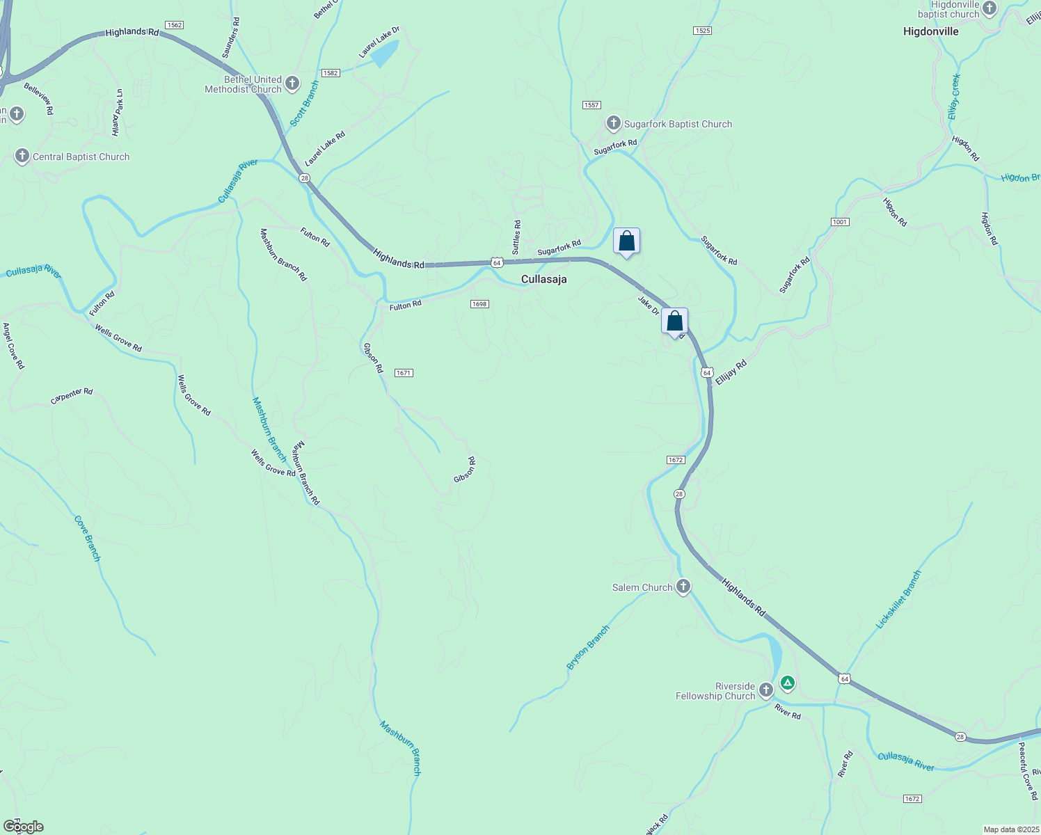 map of restaurants, bars, coffee shops, grocery stores, and more near 354 Ray Downs Road in Franklin