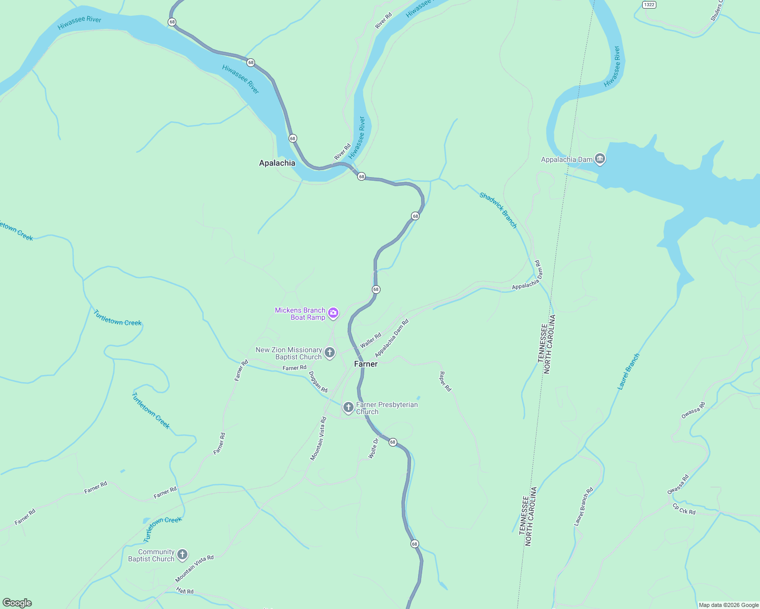 map of restaurants, bars, coffee shops, grocery stores, and more near 223 Womble Road in Farner
