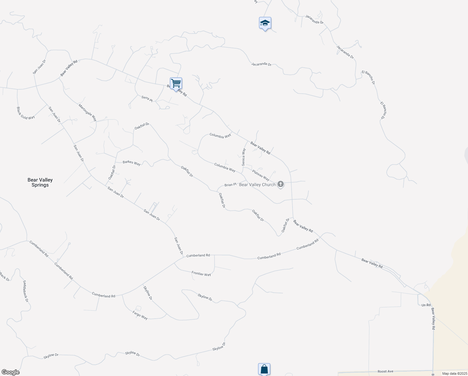 map of restaurants, bars, coffee shops, grocery stores, and more near 26520 Brian Place in Tehachapi