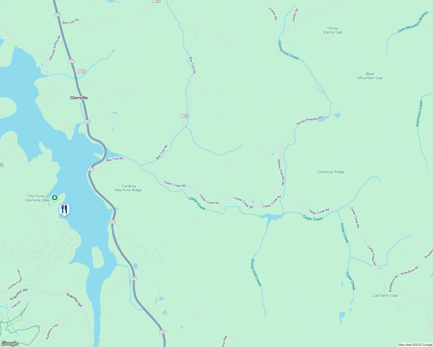 map of restaurants, bars, coffee shops, grocery stores, and more near 116 Glassy Rock Lane in Glenville