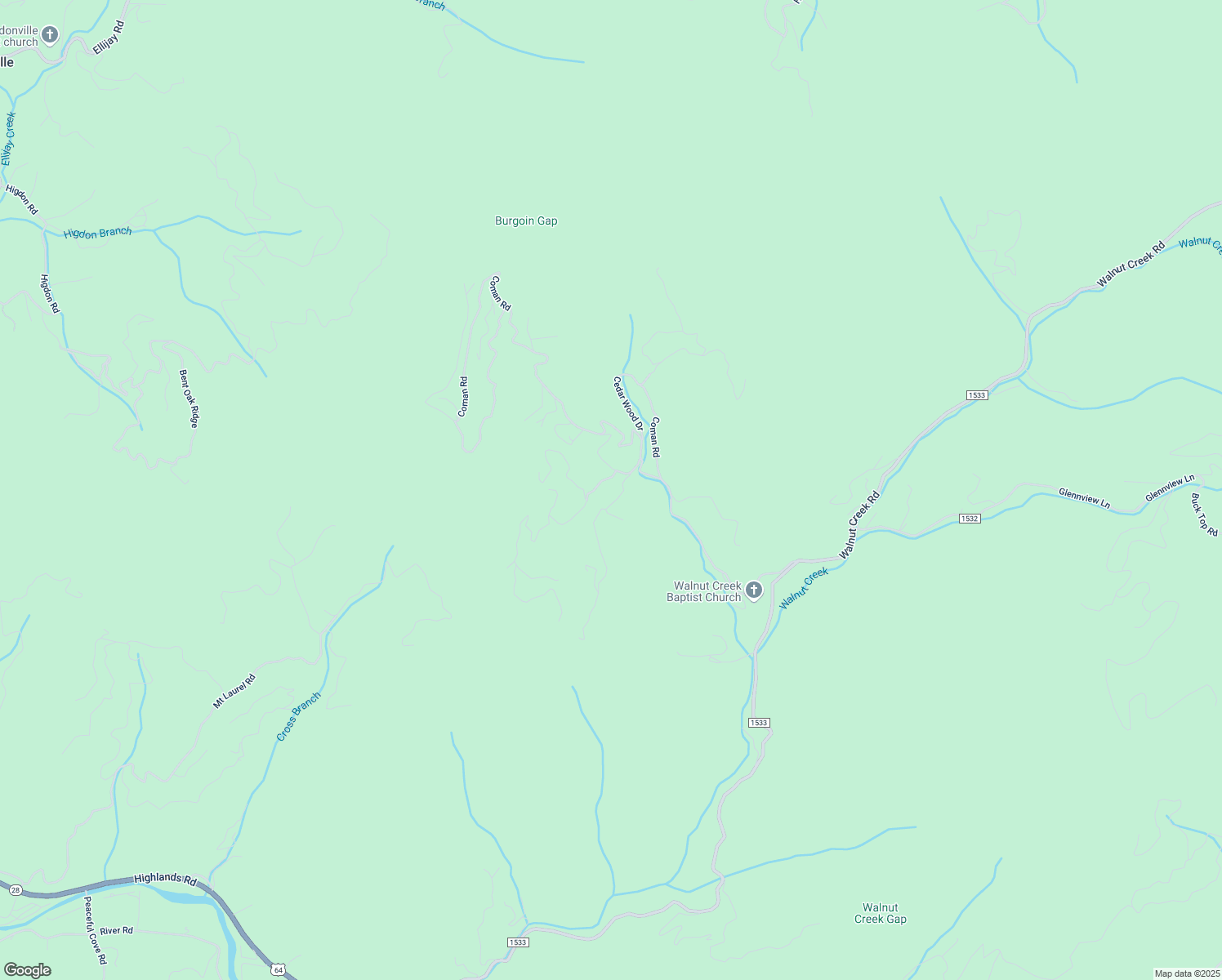 map of restaurants, bars, coffee shops, grocery stores, and more near 145 Laurel Canyon Road in Franklin