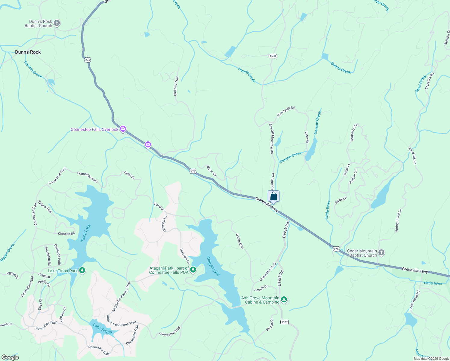 map of restaurants, bars, coffee shops, grocery stores, and more near 718 Thunder Road in Brevard