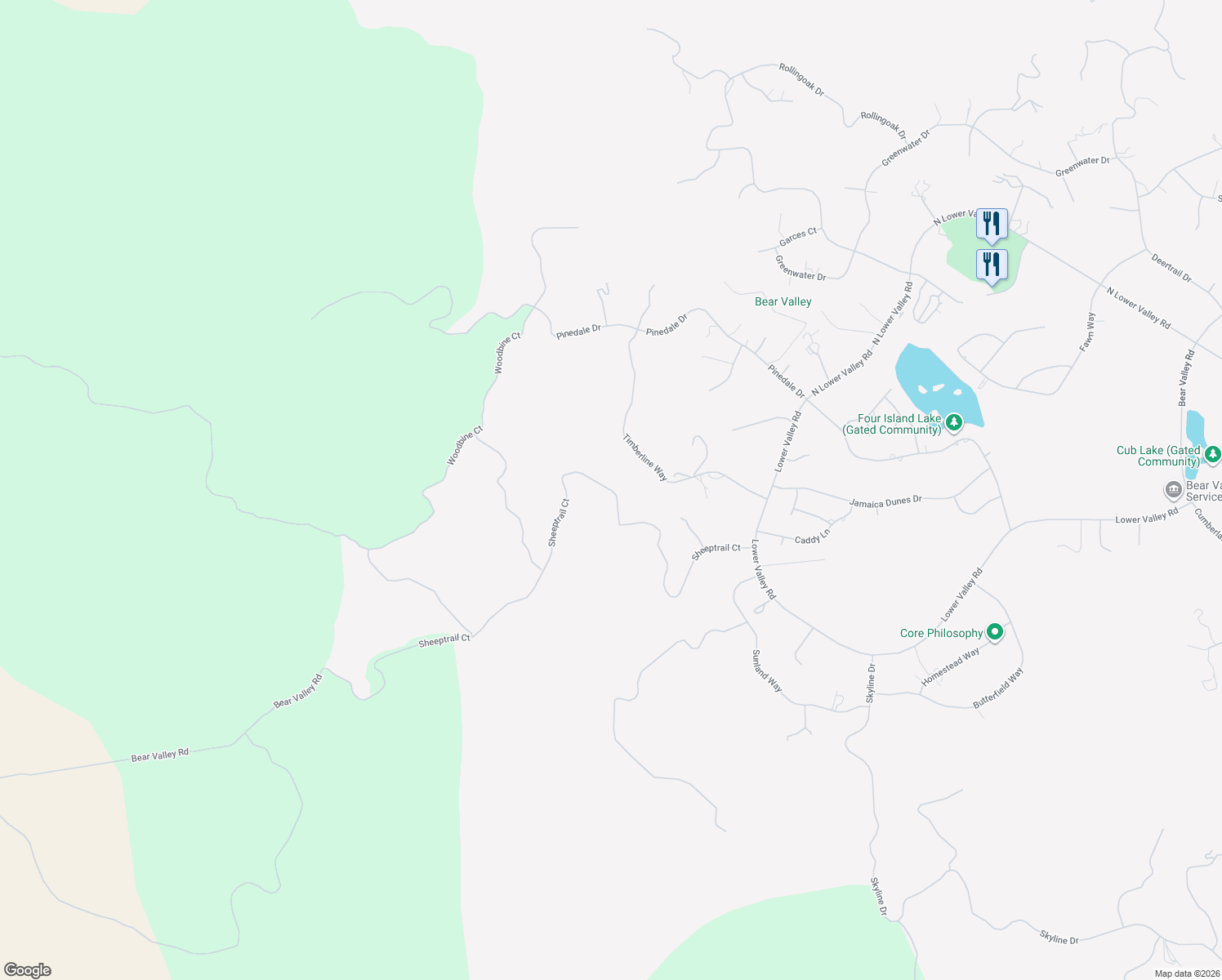 map of restaurants, bars, coffee shops, grocery stores, and more near 30681 Sheeptrail Court in Tehachapi
