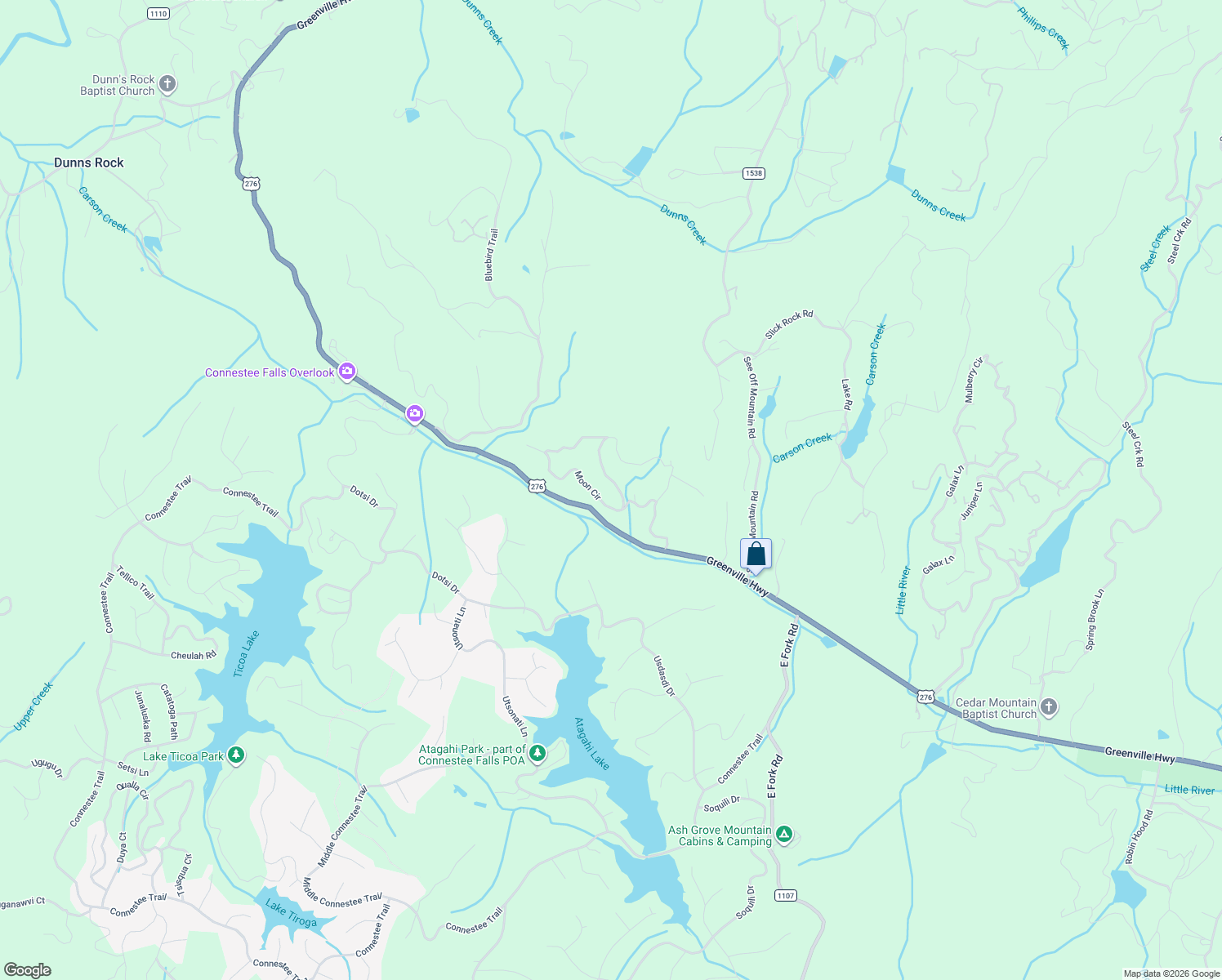 map of restaurants, bars, coffee shops, grocery stores, and more near 718 Thunder Road in Brevard