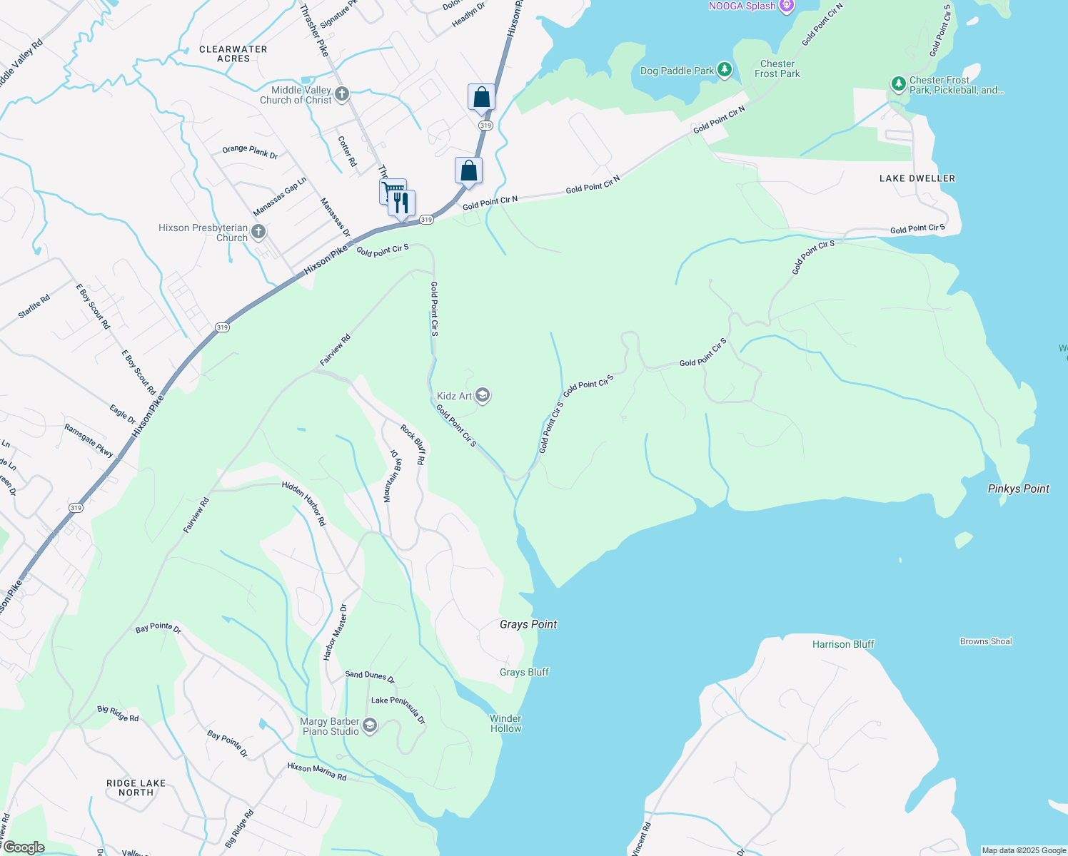 map of restaurants, bars, coffee shops, grocery stores, and more near 2319 Gold Point Circle South in Hamilton County