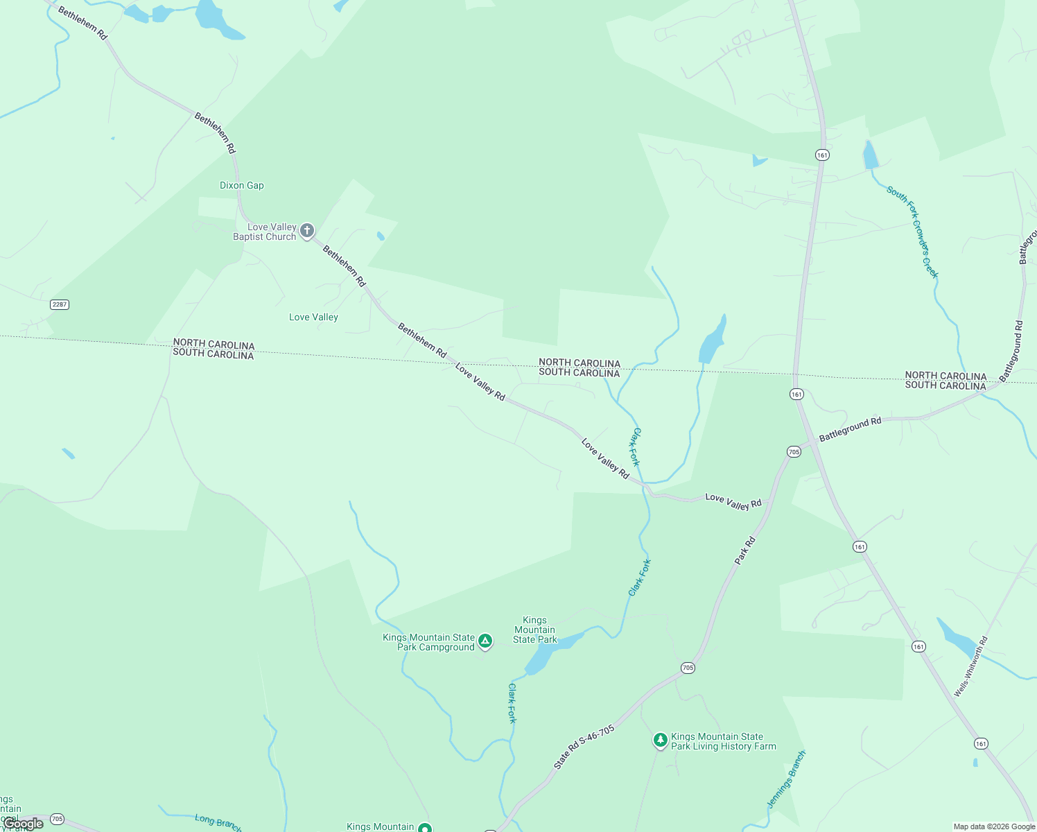map of restaurants, bars, coffee shops, grocery stores, and more near 1182 Love Valley Road in Clover