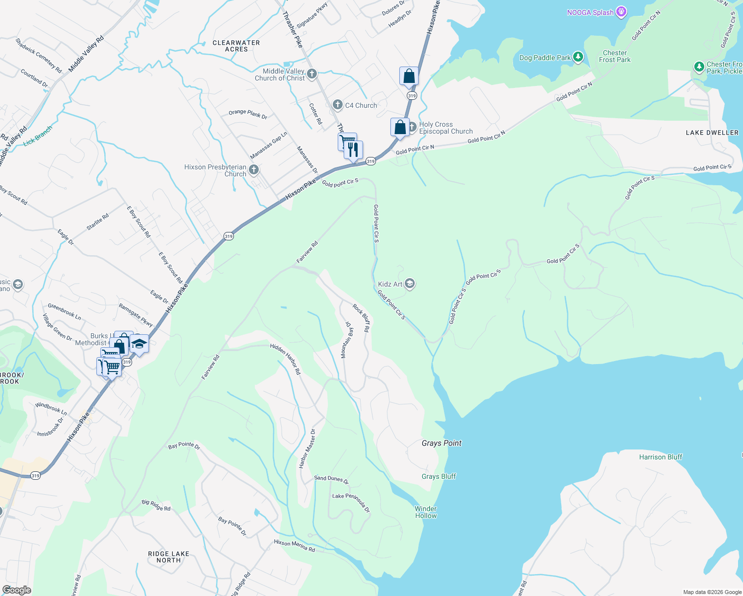 map of restaurants, bars, coffee shops, grocery stores, and more near 2012 Gold Point Circle South in Hamilton County