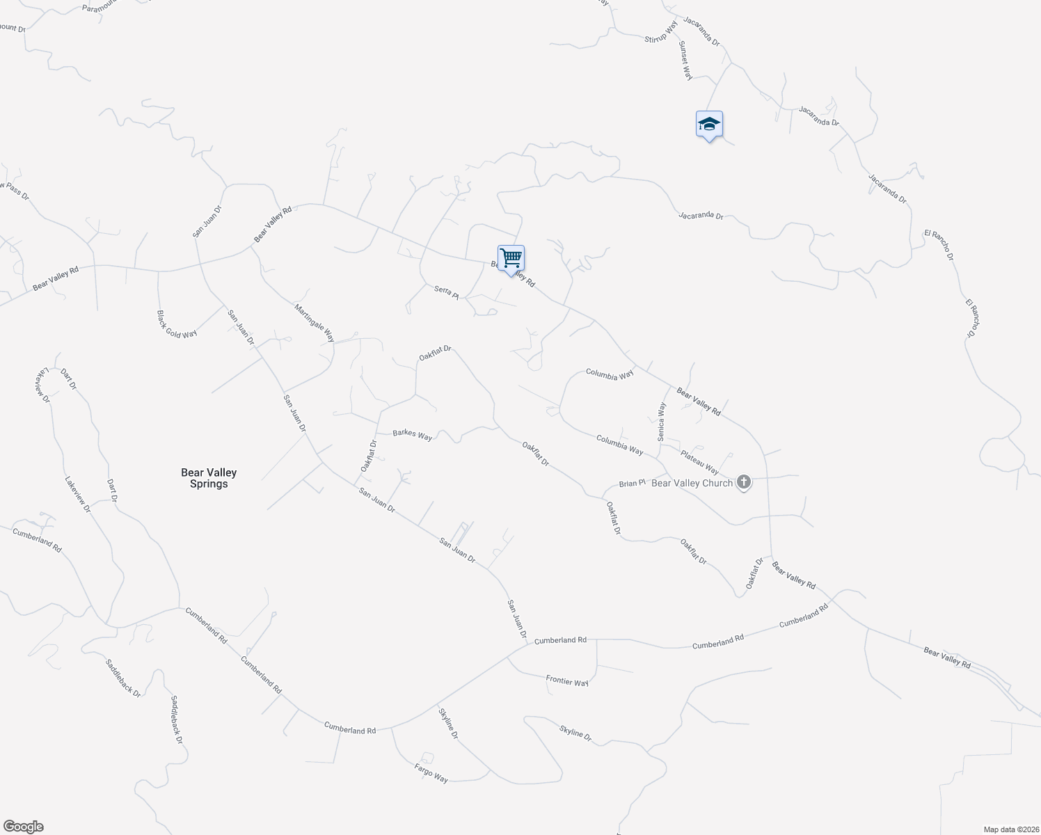 map of restaurants, bars, coffee shops, grocery stores, and more near 26981 Oakflat Drive in Tehachapi