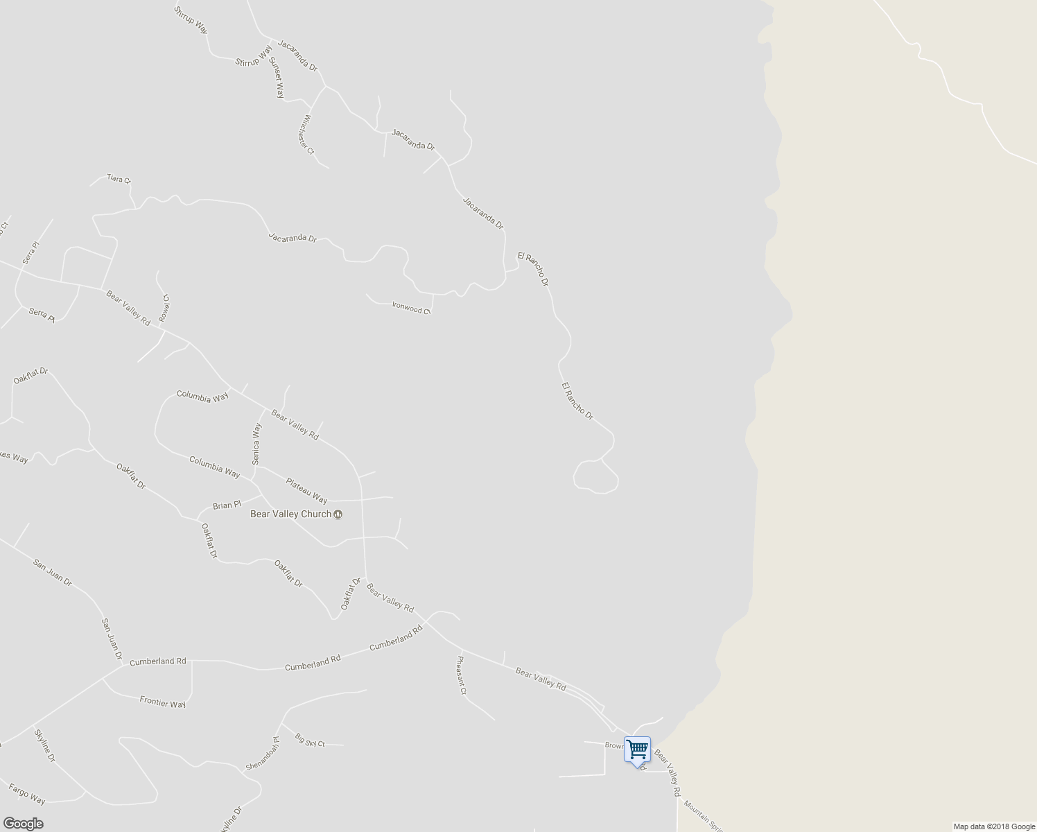 map of restaurants, bars, coffee shops, grocery stores, and more near 23601 El Rancho Drive in Tehachapi