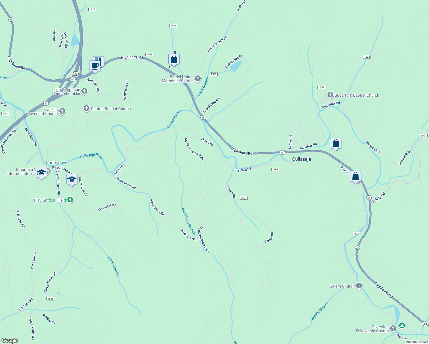 map of restaurants, bars, coffee shops, grocery stores, and more near 110 Short Ridge Road in Franklin
