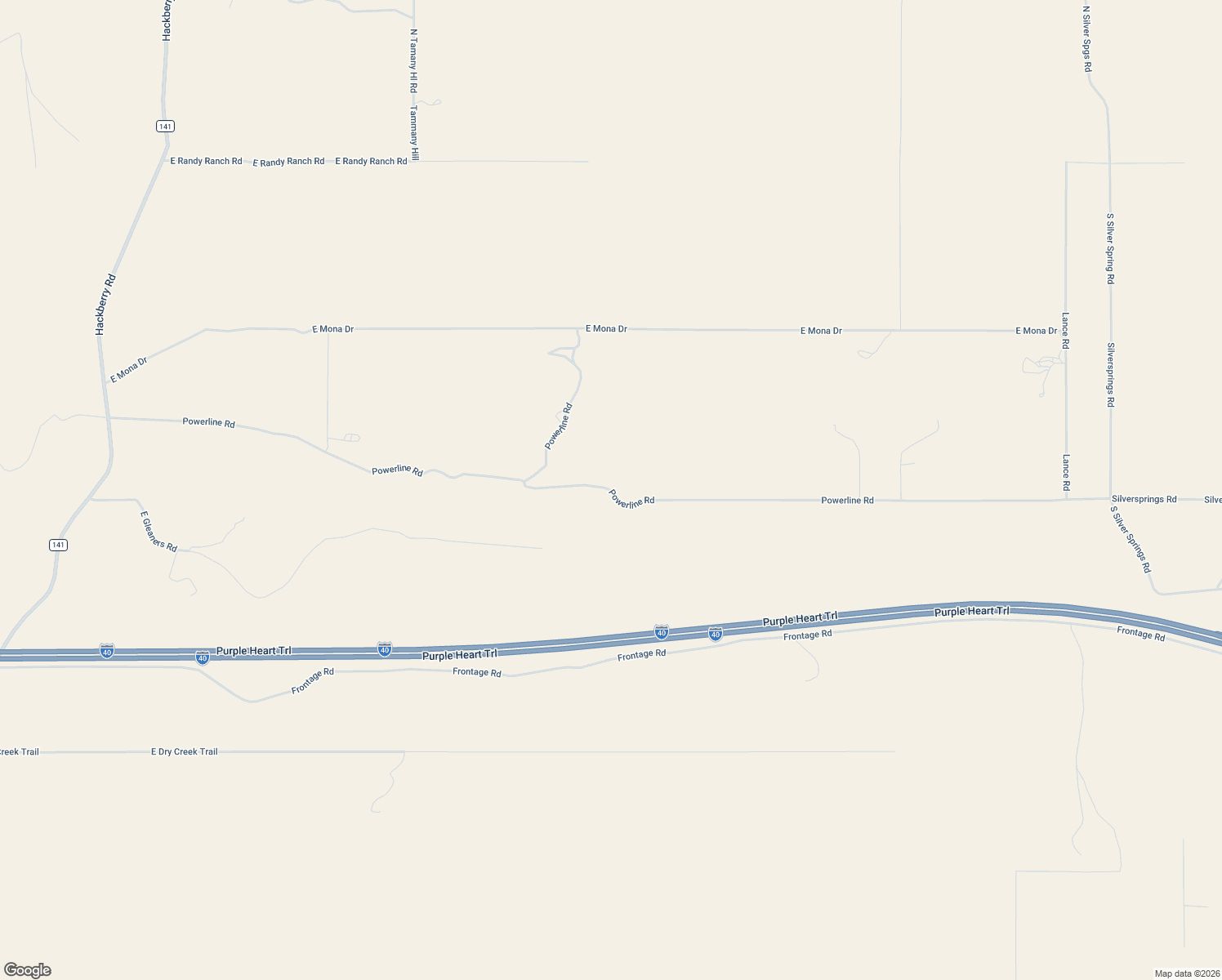 map of restaurants, bars, coffee shops, grocery stores, and more near Powerline Road in Mohave County