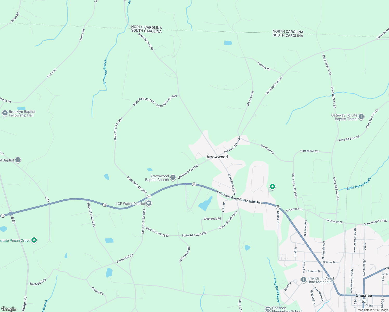 map of restaurants, bars, coffee shops, grocery stores, and more near 790 Old Island Ford Rd in Chesnee