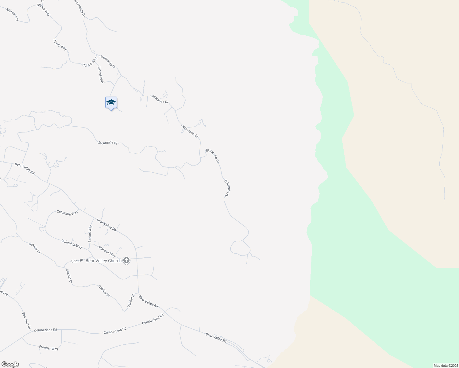 map of restaurants, bars, coffee shops, grocery stores, and more near 24080 El Rancho Drive in Tehachapi