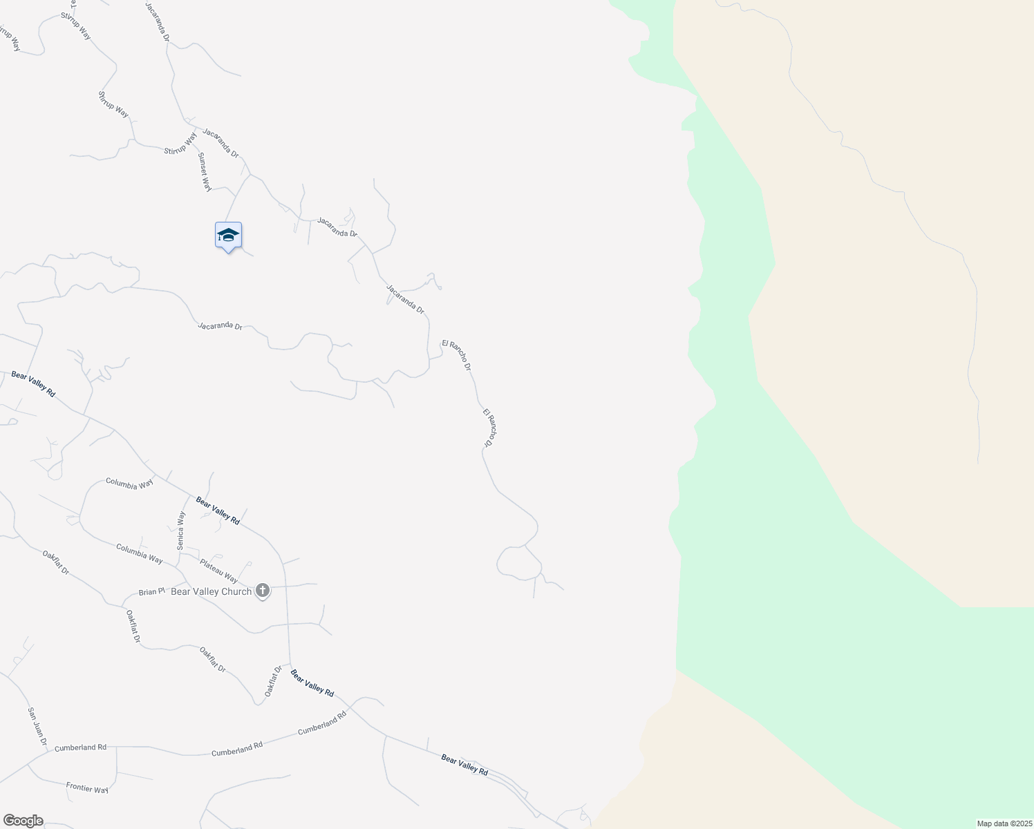 map of restaurants, bars, coffee shops, grocery stores, and more near 24080 El Rancho Drive in Tehachapi