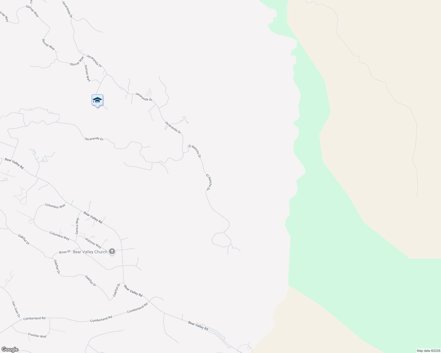 map of restaurants, bars, coffee shops, grocery stores, and more near 24080 El Rancho Drive in Tehachapi
