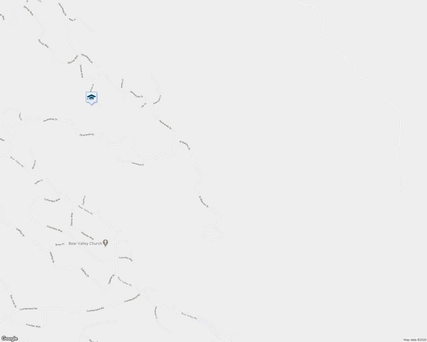 map of restaurants, bars, coffee shops, grocery stores, and more near 24080 El Rancho Drive in Tehachapi